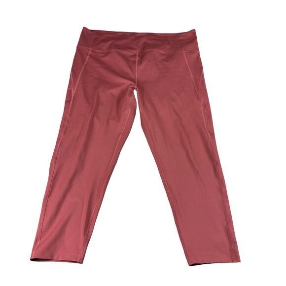 GIRLFRIEND COLLECTIVE Terra Pink Pull On Ankle Cropped Leggings Plus Size 4XL - Picture 1 of 6